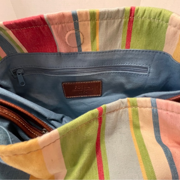 Fossil Shoulder Canvas Striped Material Boho Style ZB2267. - Picture 13 of 16